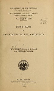 Cover of: Ground water in San Joaquin valley, California
