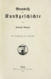 Cover of: Grundriss der Kunstgeschichte