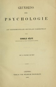 Cover of: Oswald Külpe