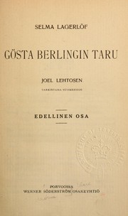Cover of: Gösta Berlingin taru