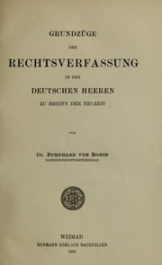 Cover of: Grundzüge der Rechtsverfassung in den deutschen Heeren zu Beginn der Neuzeit