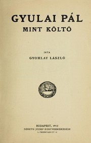 Cover of: Gyulai Pál: mint költő