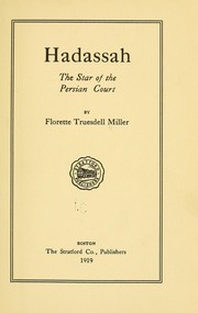 Cover of: Hadassah: the star of the Persian court