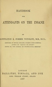 Cover of: Handbook for attendants on the insane