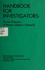 Cover of: Handbook for investigators