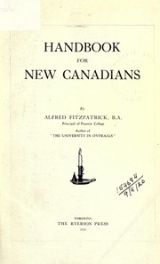 Cover of: Handbook for new Canadians by Alfred Fitzpatrick