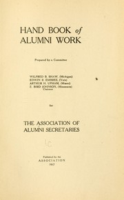 Cover of: Hand book of alumni work | 