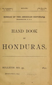 Cover of: Hand book of Honduras