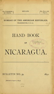 Cover of: Hand book of Nicaragua. by International Bureau of the American Republics.