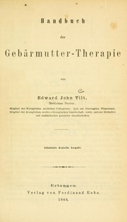 Cover of: Handbuch der Gebärmutter-Therapie