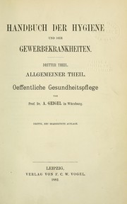 Cover of: Handbuch der Hygiene und der Gewerbekrankheiten