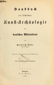 Cover of: Handbuch der kirchlichen Kunst-Archäologie des deutschen Mittelalters