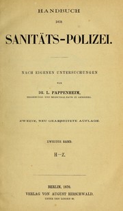 Cover of: Handbuch der Sanitäts-polizei: nach eigenen Untersuchungen