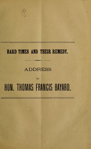 Cover of Hard times and their remedy