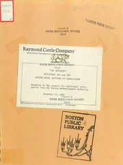 Cover of: The hatchery, buildings 149 and 199, Boston naval shipyard at Charlestown: response to the request for additional information from the Boston redevelopment authority.