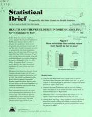 Cover of: Health and the pre-elderly in North Carolina--: survey estimates by race