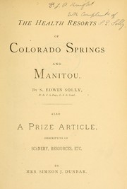 Cover of: The health resorts of Colorado Springs and Manitou