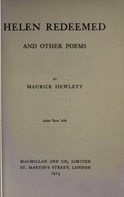 Cover of: Helen redeemed, and other poems