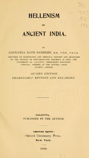 Cover of: Hellenism in ancient India. by Gauranga Nath Banerjee