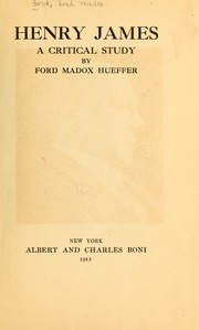 Cover of: Henry James by Ford Madox Ford
