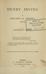 Cover of: Henry Irving in England and America, 1838-84
