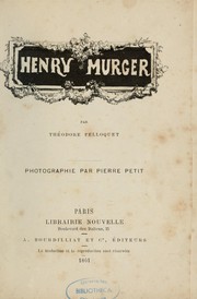 Cover of: Henry Murger