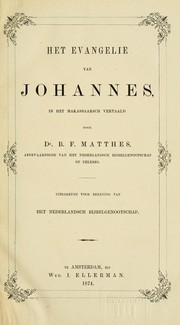 Cover of: Het Evangelie van Johannes: in het Makassaarsch