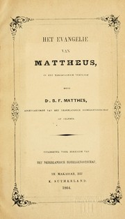 Cover of: Het evangelie van Matteus in het Makassaarsch