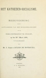 Het katheder-socialisme by Aulnis de Bourouill, Johan baron d'