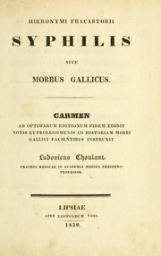 Cover of: Hieronymi Fracastori Syphilis sive Morbus gallicus