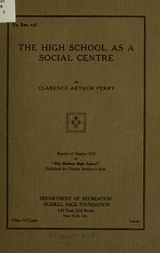 Cover of: The high school as a social centre