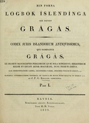 Hin forna lögbók íslendinga sem nefnist Grágás by J. F. G. Schlegel