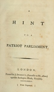 Cover of: A hint to a patriot Parliament by 