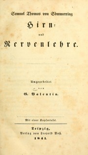 Cover of: Hirn- und Nervenlehre: umgearbeitet von G. Valentin