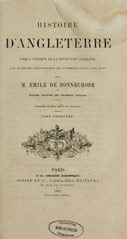 Cover of: Histoire d'Angleterre jusqu'à l'époque de la Révolution française: avec un résumé chronologique des événements jusqu'à nos jours