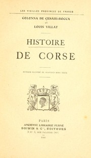 Cover of: Histoire de Corse by Colonna de Cesari-Rocca, Pierre Paul Raoul comte