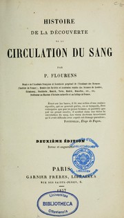 Cover of: Histoire de la découverte de la circulation du sang