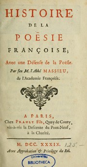 Cover of: Histoire de la poësie françoise