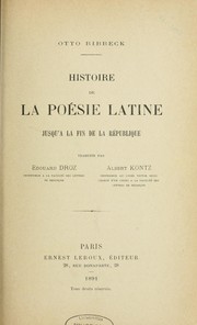 Cover of: Histoire de la poésie latine jusqu'à la fin de la République by Otto Ribbeck