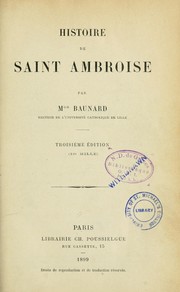 Cover of: Histoire de saint Ambroise