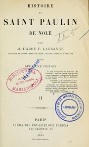 Cover of: Histoire de Saint Paulin de Nole