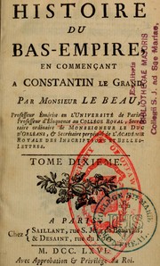 Cover of: Histoire du Bas-Empire en commençant à Constantin le Grand