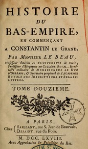 Cover of: Histoire du Bas-Empire en commençant à Constantin le Grand