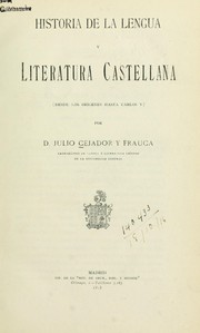 Cover of: Historia de la lengua y literatura castellana by Julio Cejador y Frauca
