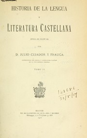 Cover of: Historia de la lengua y literatura castellana