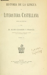 Cover of: Historia de la lengua y literatura castellana by Julio Cejador y Frauca