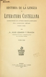Cover of: Historia de la lengua y literatura castellana