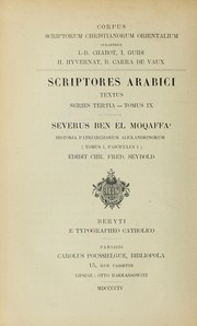 Cover of: Historia patriarcharum Alexandrinorum