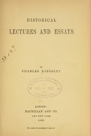 Cover of: Historical lectures and essays by Charles Kingsley