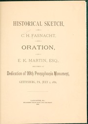 Cover of: Historical sketch by Charles H. Fasnacht